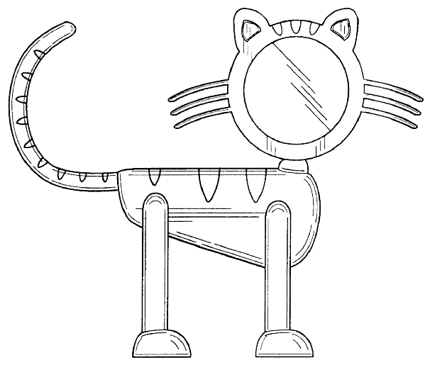 Design Patent Image Cat Figurine